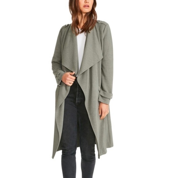 Nwt BB DAKOTA X STEVE MADDEN BB Dakota Trench Revolution Waterfall Lapel Knit Co - Picture 3 of 15